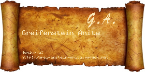 Greifenstein Anita névjegykártya