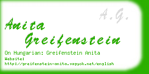 anita greifenstein business card